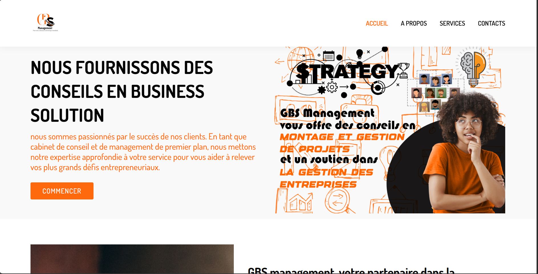 Site web du cabinet de conseil GBS Management